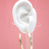 18K Gold Filled Flat Open Hoop Earrings (J67)(J68)(J69)