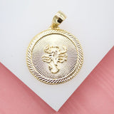 Delicate 18k Gold Filled Scorpio Coin Medallion