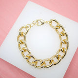 18K Gold Filled 13mm Curb Cuban Link Bracelet Chain (I230)