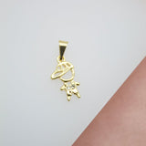 18K Gold Filled Boy Pendant With CZ Zirconia Stone