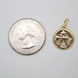 18K Gold Filled Arrow Coin Charm