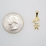 18K Gold Filled Boy Pendant With CZ Zirconia Stone