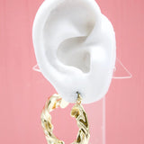 18K Gold Filled Twisted Thick Leverback Hoop Earrings (K25-27)