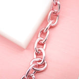 Pink Rolo Thick Link Chain