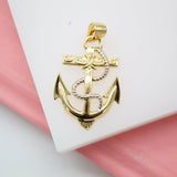 18K Gold Filled Anchor Rope Pendant