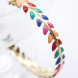 18K Gold Filled Enamel Arrow Open Hoop Earrings (K209-209A)