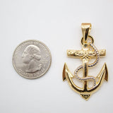 18K Gold Filled Anchor Rope Pendant