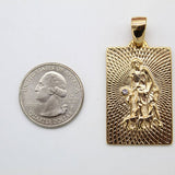 Gold Filled Saint Lazaro Religious Pendant With Cubic Zirconia Stone