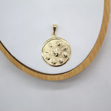 18K Gold Filled Moon Medallion Pendant