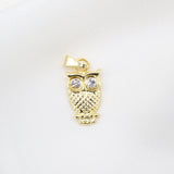 18K Gold Filled Owl Pendant With CZ Stones Eyes