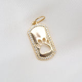 18k Gold Filled Dog Paw Heart Lovers Pendant