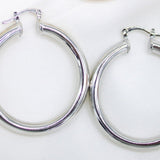 18K Gold Filled 5mm Thick Chunky Lever Back Hoop Earrings (J11)