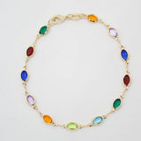 Oval DARK COLORFUL Charm Bracelet (I162)