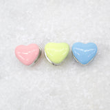18K Rhodium Filled Enamel Heart Shaped Huggies Wrap Earrings (L202A)
