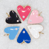 18K Gold Filled Large Heart With Cubic Zirconia Stone (A2)