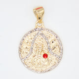 18K Gold Filled Santa Barbara Medallion Pendant (A197)