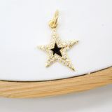 18K Gold Filled Small Enamel Star Pendant with Micro Pave Cubic Zirconia CZ Stone