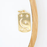 Dainty Pendant 18k gold Filled Crescent Moon Charm (A54)