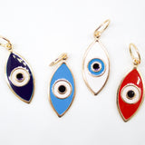 18K Gold Filled Oval Evil Eye Charm