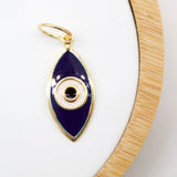 18K Gold Filled Oval Evil Eye Charm