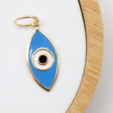 18K Gold Filled Oval Evil Eye Charm