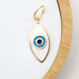 18K Gold Filled Oval Evil Eye Charm