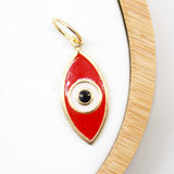 18K Gold Filled Oval Evil Eye Charm
