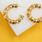18K Gold Filled Twisted Hoops (J229)(J230)