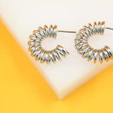 18K Gold Filled Wide Spring Tied Hoops (J231-232)