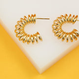 18K Gold Filled Wide Spring Tied Hoops (J231-232)