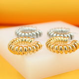 18K Gold Filled Wide Spring Tied Hoops (J231-232)