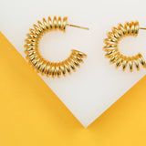 18K Gold Filled Wide Spring Tied Hoops (J231-232)