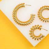 18K Gold Filled Spring Tied Hoops (J221)(J233-224)
