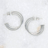 18K Gold Filled Triple Hoop Open Hoop Earrings (L47)