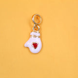18K Gold Filled Enamel Mitten Glove with Heart Hand Pendant Charm