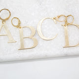 18K Gold Filled Letter A-Z Letter Pendant French Hook (A66)