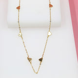 18K Gold Filled Dainty Rolo Heart Chain Necklace (G57)