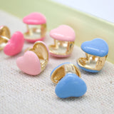 18K Gold Filled Enamel Heart Shaped Huggies Wrap Earrings (L202A)