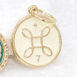 Round Enamel Constellation Charm Coin