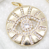 18K Gold Filled Evil Eye With CZ Stones (A330)