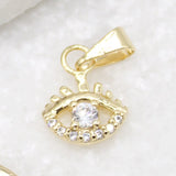 Tiny Dainty Gold Evil Eye Pendant Charm