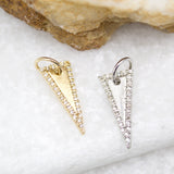 18K Gold Filled CZ Stones Triangle
