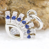 18K Gold Filled Tiny Evil Eye Charm Pendant With Blue and Clear CZ Stones Stone (A92)