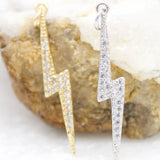 Gold 18K Fill Charm Lightning Bolt CZ (A215)