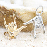 18K Gold Filled Love Hand Sign Language