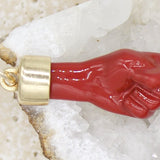 Gold Filled Enamel Figa Hand Pendant (A39)