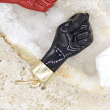 Gold Filled Enamel Figa Hand Pendant (A39)