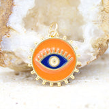 18K Gold Filled Evil Eye Medallion