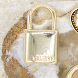 Gold Filled Padlock Charm | Lock Pendant Necklace (A62)