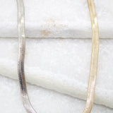 Two Toned 4mm Herringbone Snake Chain (H10)